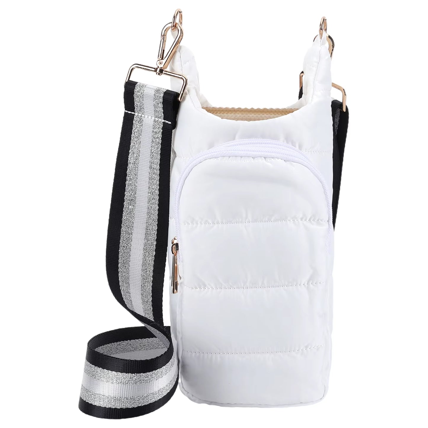 HydroCarry Puffer Tote – Adjustable Strap Water Bottle Carrier for Outdoor Travel & Daily Adventures